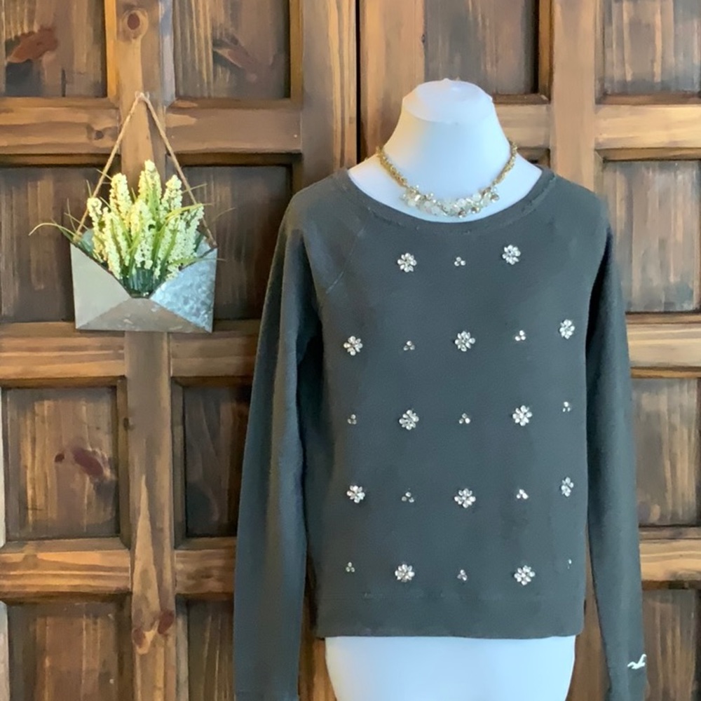 Hollister Gray Crystal Sweatshirt